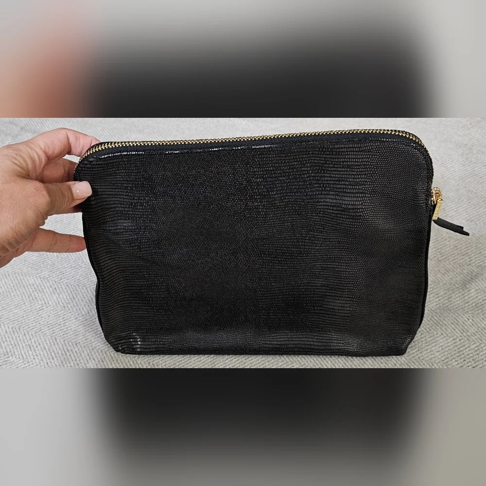 India Hicks Black Textured Leather Portfolio - Picture 5 of 13